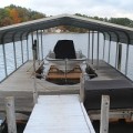 Dock , Boat lift and metal roof